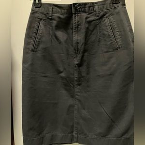 Navy Blue vintage classic Dockers kick pleat skirt. 100% duck cloth cotton.